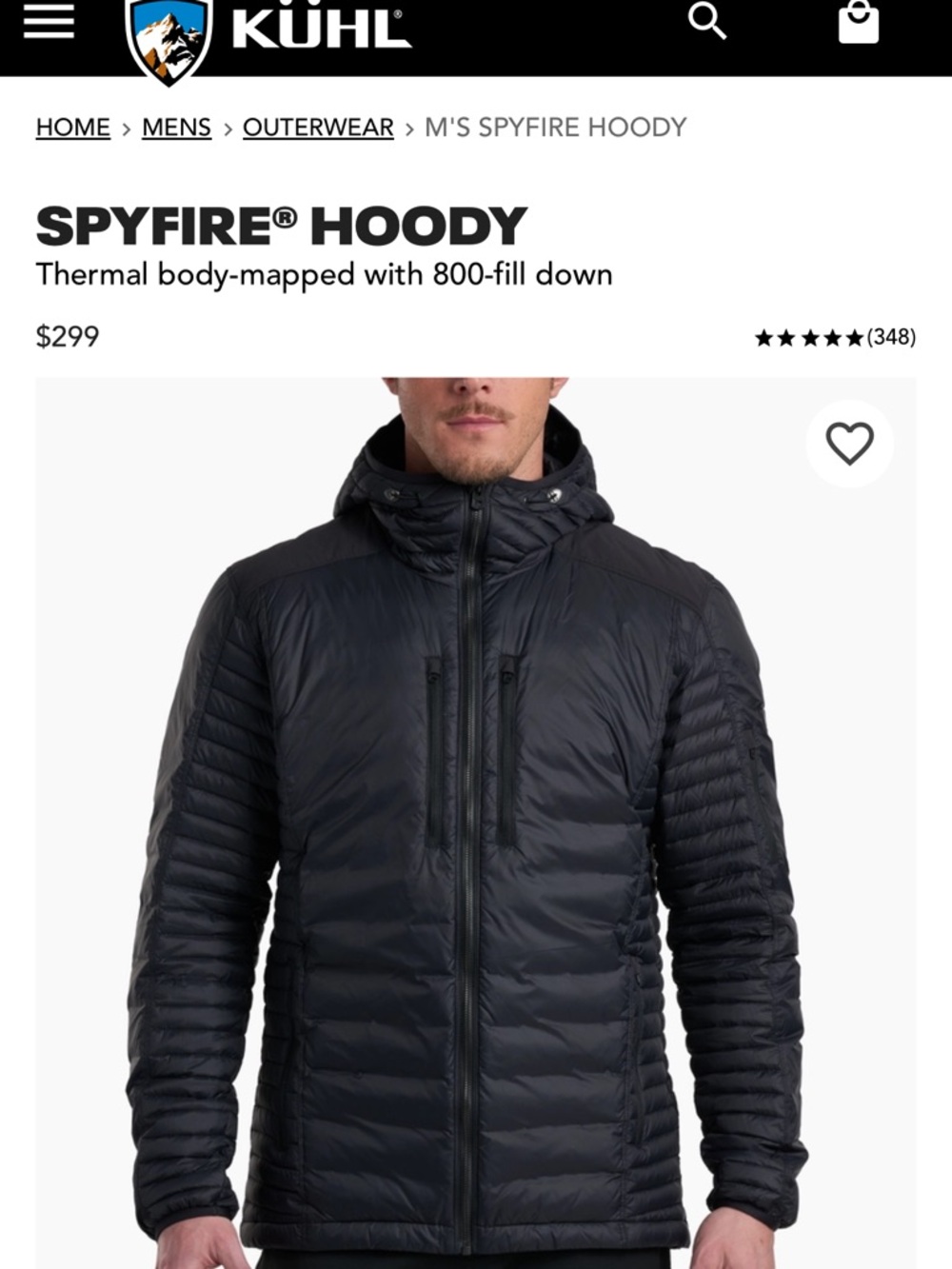 Kuhl Spyfire Hoody Insulated Puffer Jacket